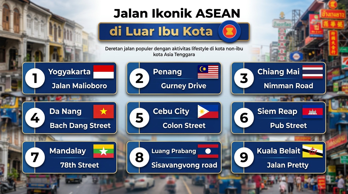 Bukan Ibu Kota! 9 Jalan Ikonik ASEAN Ini Justru Jadi Magnet Lifestyle & Wisata 2026
