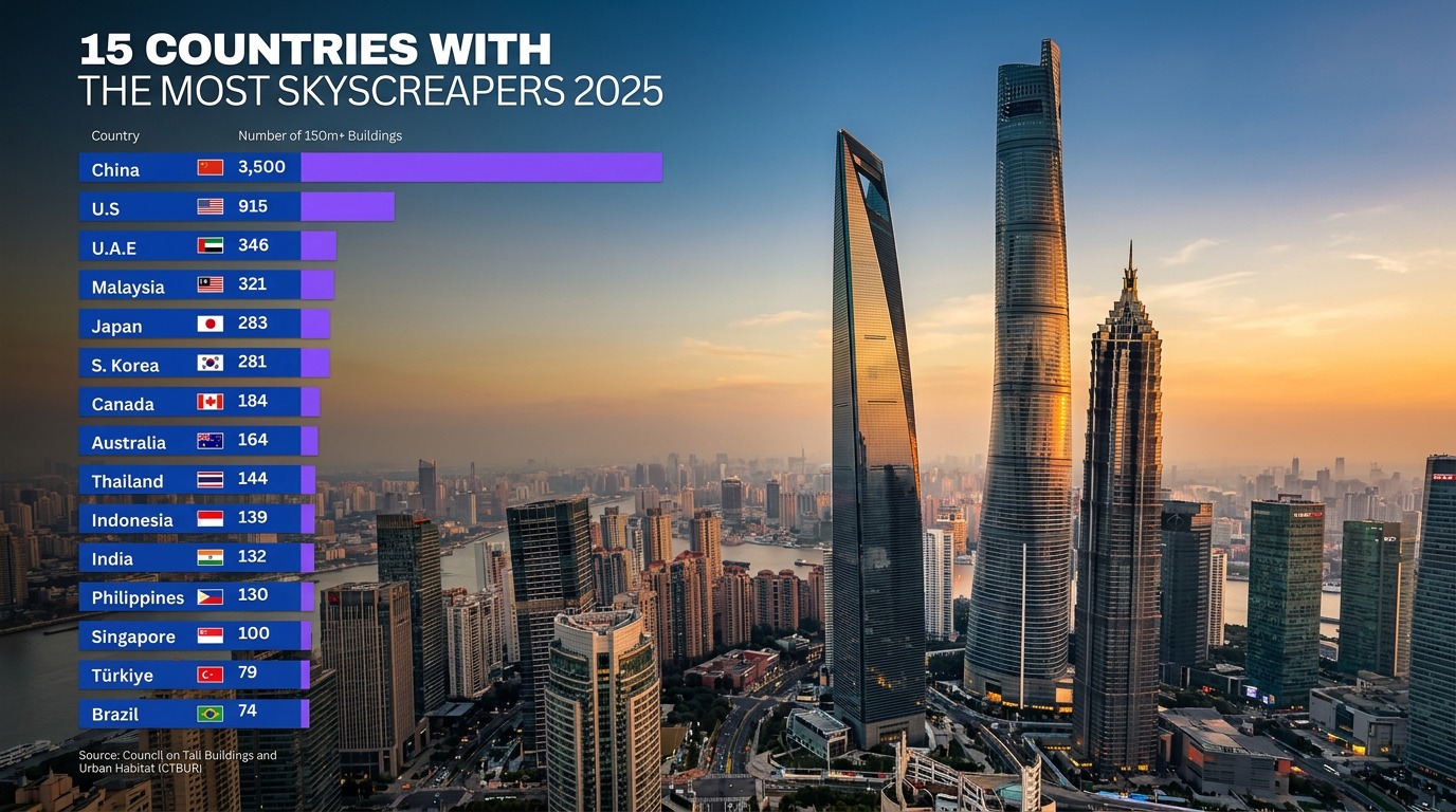 China Tak Tersentuh! Ini 15 Negara dengan Gedung Pencakar Langit Terbanyak 2026
